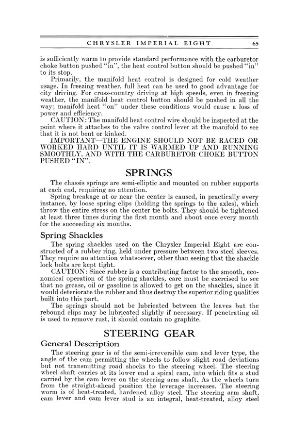 1930 Chrysler Imperial 8 Owners Manual Page 33